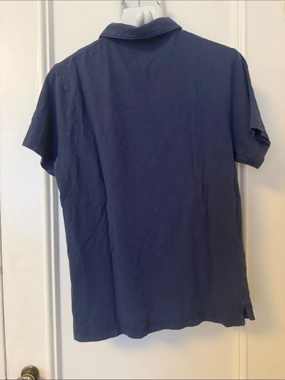 J. Crew Navy Short-Sleeve Polo with Chest Pocket
